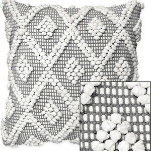 Lush Decor Adelyn Decorative Throw Pillow Cover, 20" W x 20" L, Gray - Square